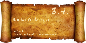 Barka Alícia névjegykártya